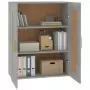 Mobile a Parete Grigio Cemento 69,5x32,5x90cm Legno Multistrato