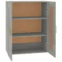 Mobile a Parete Grigio Cemento 69,5x32,5x90cm Legno Multistrato