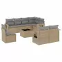 Set Divano da Giardino 9 pz con Cuscini Beige in Polyrattan