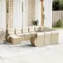 Set Divani da Giardino 11 pz con Cuscini Beige in Polyrattan