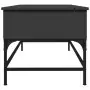 Tavolino Salotto Nero 100x50x45 cm Legno Multistrato e Metallo