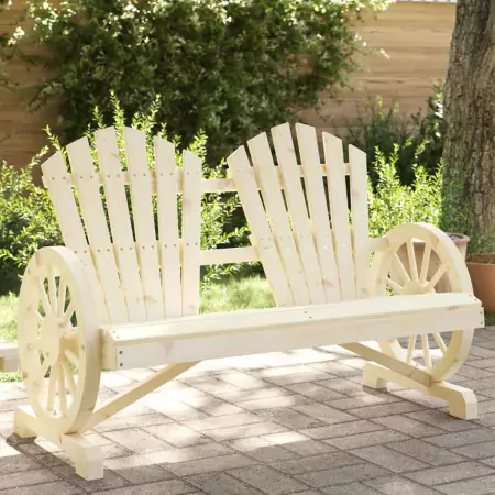 Sedia da Giardino Adirondack 2 Posti in Legno Massello di Abete