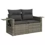 Set Divano da Giardino 9 pz con Cuscini Grigio in Polyrattan