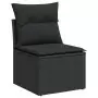 Set Divani da Giardino 11 pz con Cuscini in Polyrattan Nero