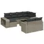 Set Divani da Giardino 11 pz con Cuscini in Polyrattan Grigio