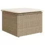 Set Divano da Giardino 10 pz con Cuscini Beige in Polyrattan