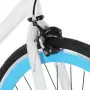 Bicicletta a Scatto Fisso Bianca e Blu 700c 55 cm