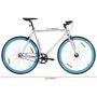 Bicicletta a Scatto Fisso Bianca e Blu 700c 55 cm