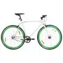 Bicicletta a Scatto Fisso Bianca e Verde 700c 51 cm