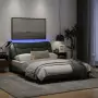 Giroletto con Luci LED Grigio Chiaro 140x190 cm in Tessuto