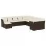 Set Divani da Giardino 11 pz con Cuscini Polyrattan Marrone