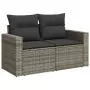 Set Divani da Giardino 12 pz con Cuscini Grigio in Polyrattan