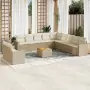 Set Divani da Giardino 12 pz con Cuscini Beige in Polyrattan