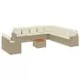 Set Divani da Giardino 12 pz con Cuscini Beige in Polyrattan