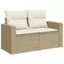 Set Divani da Giardino 12 pz con Cuscini Beige in Polyrattan