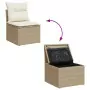 Set Divani da Giardino 12 pz con Cuscini Beige in Polyrattan