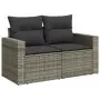 Set Divani da Giardino 12 pz con Cuscini Grigio in Polyrattan