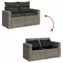 Set Divani da Giardino 12 pz con Cuscini Grigio in Polyrattan