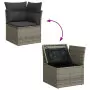 Set Divani da Giardino 12 pz con Cuscini Grigio in Polyrattan