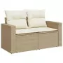 Set Divano da Giardino 13 pz con Cuscini Beige in Polyrattan