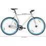 Bicicletta a Scatto Fisso Bianca e Blu 700c 51 cm