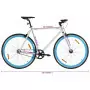 Bicicletta a Scatto Fisso Bianca e Blu 700c 59 cm