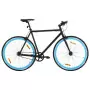 Bicicletta a Scatto Fisso Nera e Blu 700c 51 cm