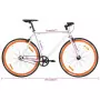 Bicicletta a Scatto Fisso Bianca e Arancione 700c 51 cm