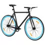 Bicicletta a Scatto Fisso Nera e Blu 700c 59 cm