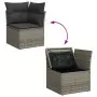 Set Divani da Giardino 13 pz con Cuscini Grigio in Polyrattan