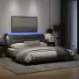 Giroletto con Luci LED Grigio Chiaro 180x200 cm in Tessuto