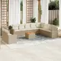 Set Divani da Giardino 11 pz con Cuscini Beige in Polyrattan