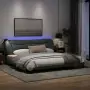 Giroletto con Luci LED Grigio Chiaro 200x200 cm in Tessuto