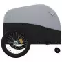 Rimorchio da Bici Nero e Grigio 45 kg in Ferro