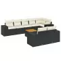 Set Divani da Giardino 9 pz con Cuscini Nero in Polyrattan