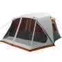 Tenda da Campeggio con LED Grigia e Arancione 443x437x229 cm