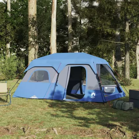 Tenda da Campeggio 9 Persone Blu 441x288x217 cm