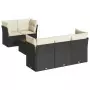 Set Divani da Giardino con Cuscini 7pz Nero Polyrattan