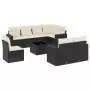 Set Divani da Giardino 9 pz con Cuscini Nero in Polyrattan