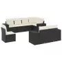 Set Divani da Giardino con Cuscini 8 pz Nero in Polyrattan