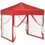 Tenda per Feste Pieghevole con Pareti Laterali Rosso 2x2 m