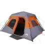 Tenda da Campeggio 6 Persone Grigia e Arancione 344x282x192 cm