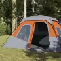 Tenda da Campeggio 6 Persone Grigia e Arancione 344x282x192 cm