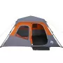 Tenda da Campeggio 6 Persone Grigia e Arancione 344x282x192 cm