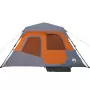 Tenda da Campeggio 6 Persone Grigia e Arancione 344x282x192 cm