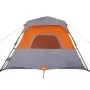 Tenda da Campeggio 6 Persone Grigia e Arancione 344x282x192 cm