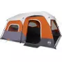 Tenda da Campeggio con LED Grigia e Arancione 441x288x217 cm