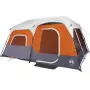 Tenda da Campeggio con LED Grigia e Arancione 441x288x217 cm