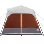 Tenda da Campeggio con LED Grigia e Arancione 441x288x217 cm