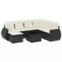 Set Divani da Giardino con Cuscini 8 pz Nero in Polyrattan